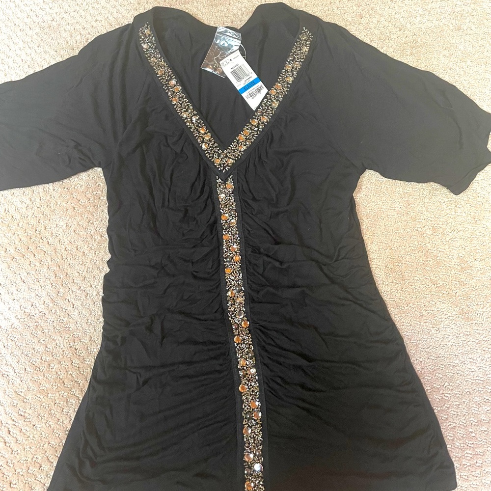 Women’s Black V Neck Blouse